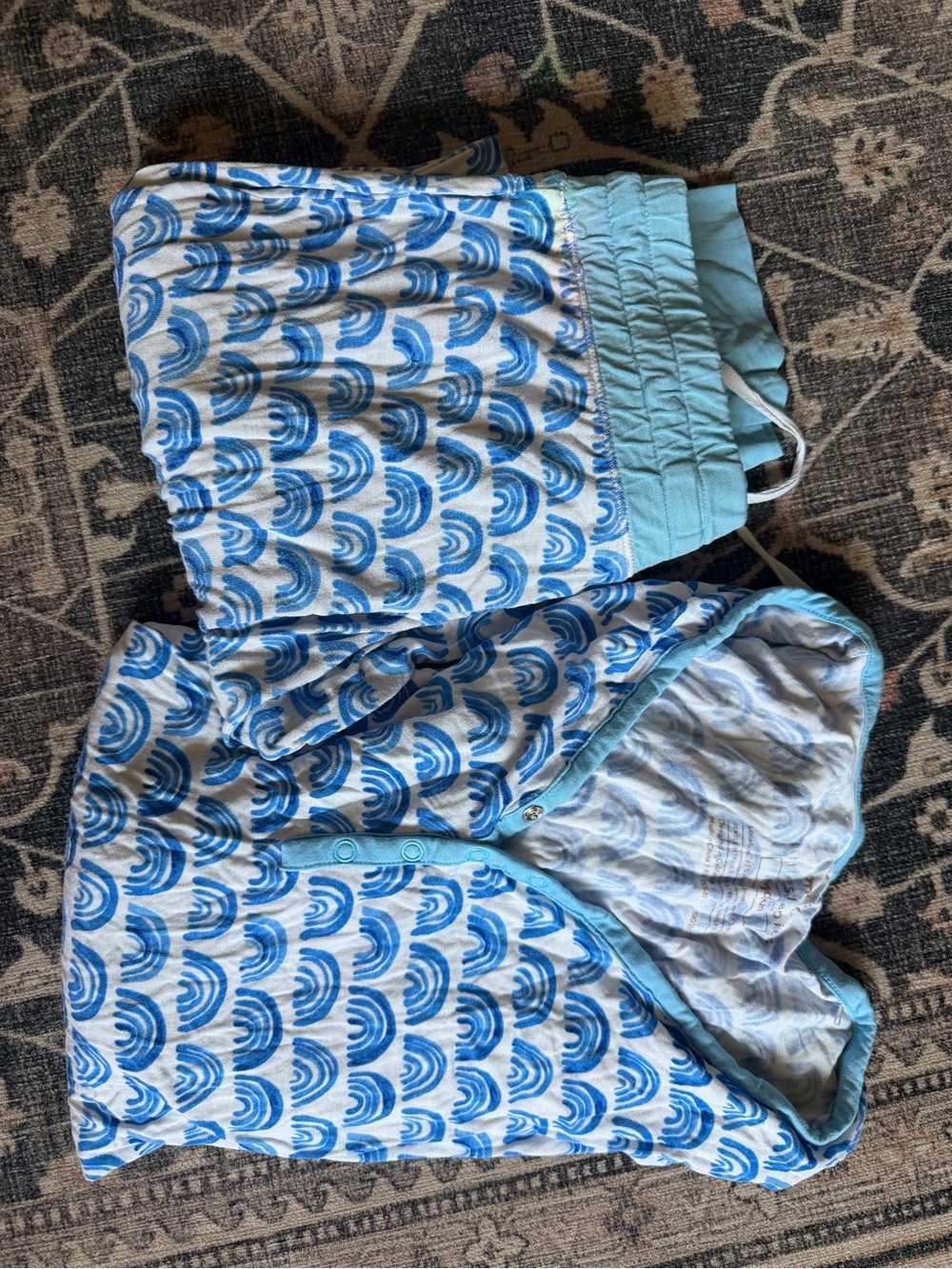 Little Sleepies Blue Wave Print Shorts and Top Set
